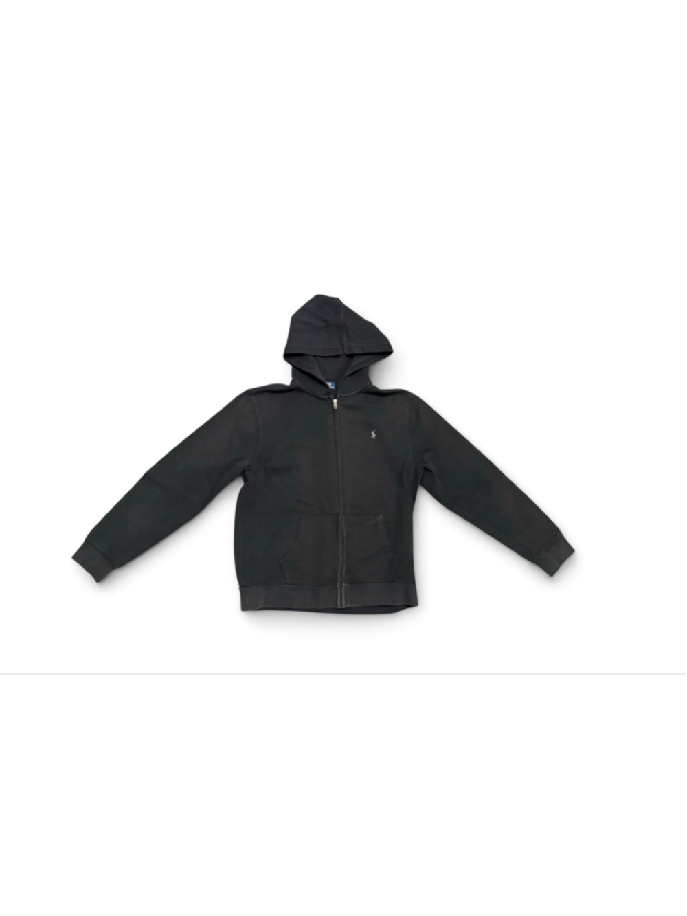 Polo Ralph Lauren Boys Sz XL (18-20) Charcoal Gray Full Zip Pony Logo Hoodie - Picture 3 of 6